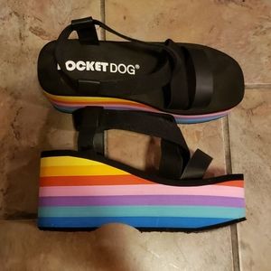 Rocket Dog Pastel Rainbow Platform Sandals